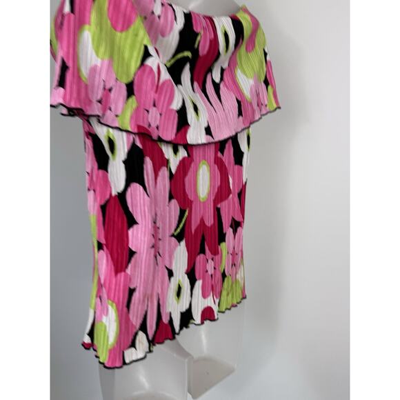 CDW Creative Design Works Inc. Top Blouse Pink Tones Flowers Womens Size Large - Picture 3 of 10